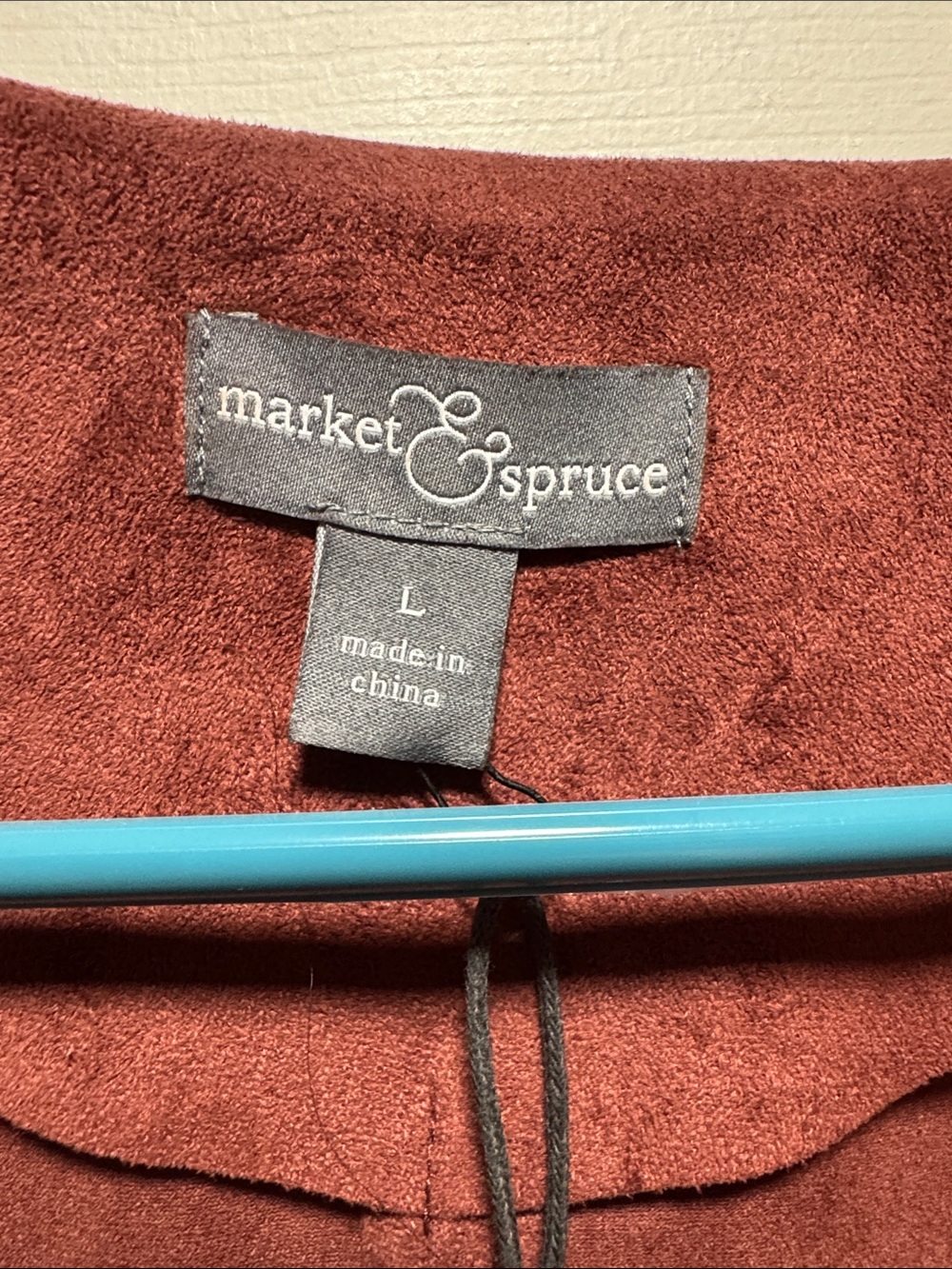 Market & Spruce Rust-Tone Draped Faux Suede Jacket - Picture 2 of 6